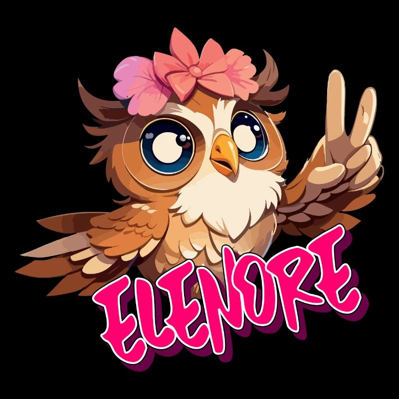 ELENORE - Schöner Mädchen Name mit süßer EULE