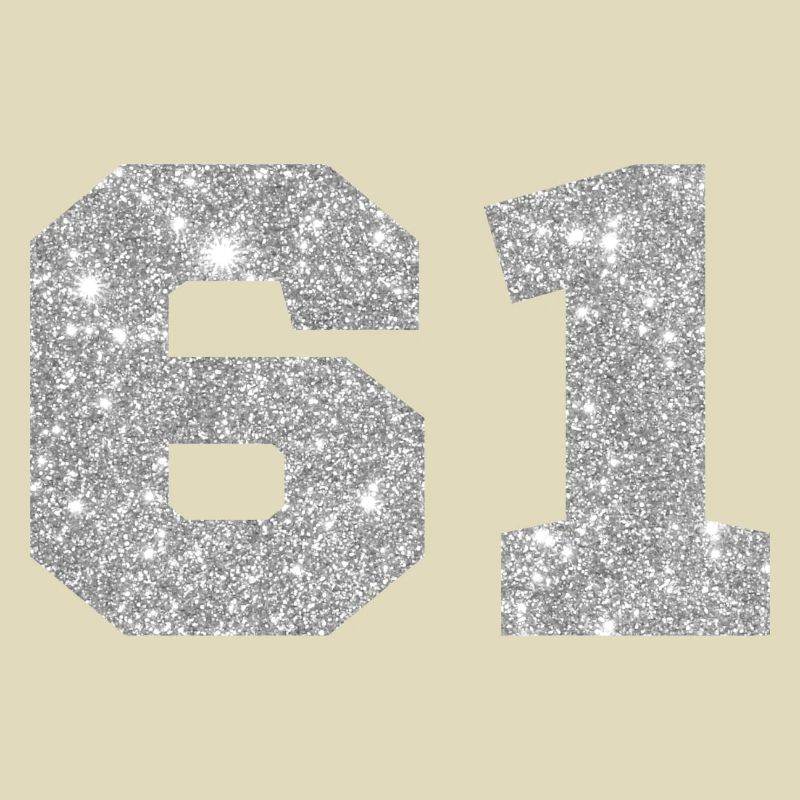 Nummer 61 Silber Glitter - 61. Geburtstag