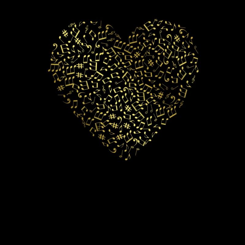 Coeur de notes d'or