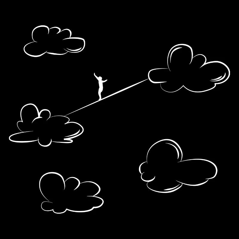 Slack lining clouds