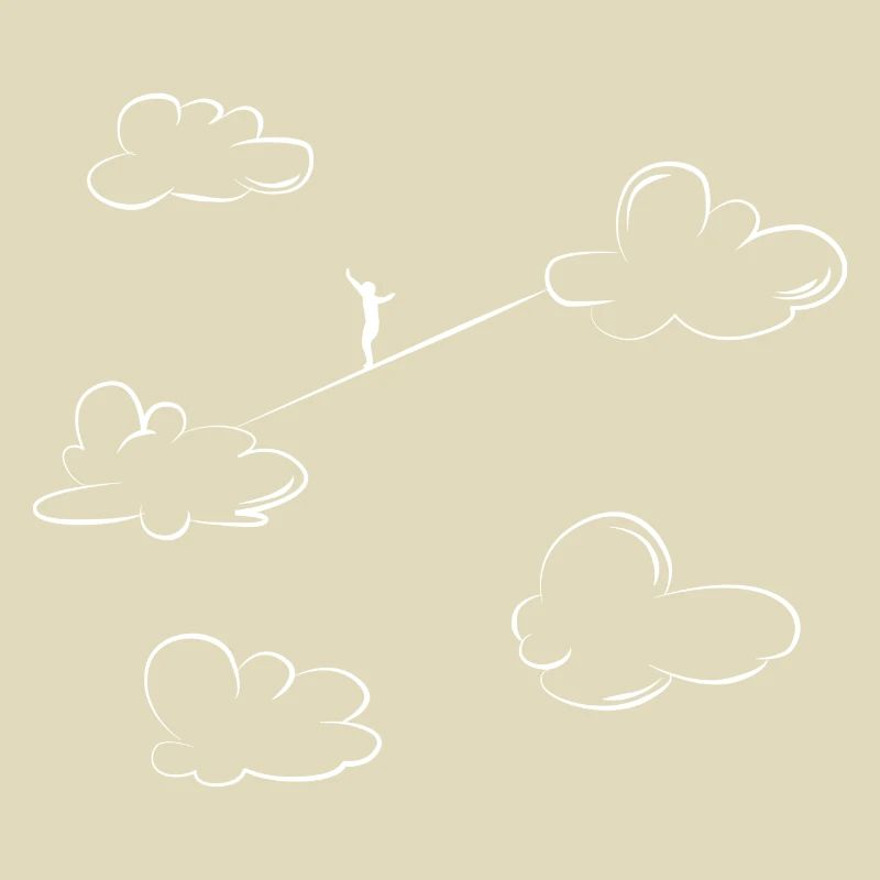 Slack lining clouds