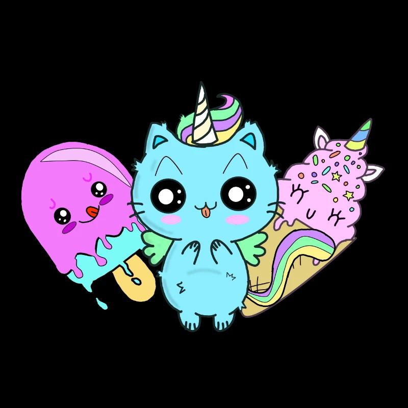 unicorn cat popsicles soft ice cream