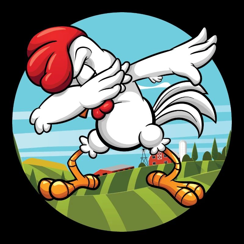 Dabbing Poulet | Coq d'animal de ferme dansant