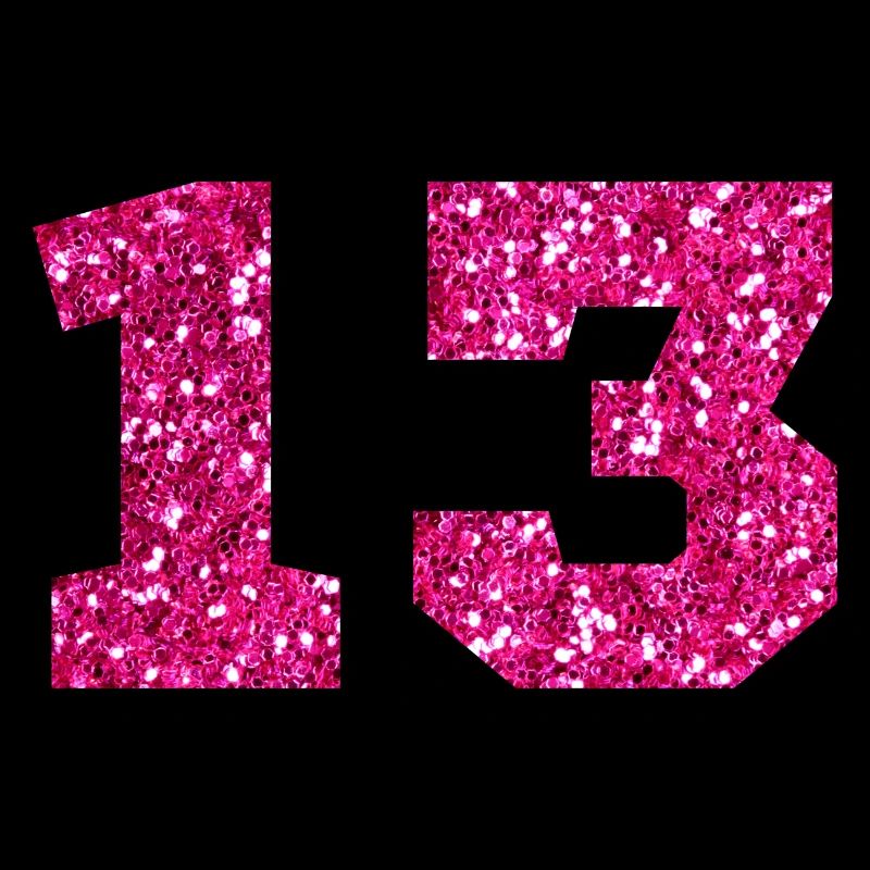 Nummer 13 Pink Glitter - 13. Geburtstag