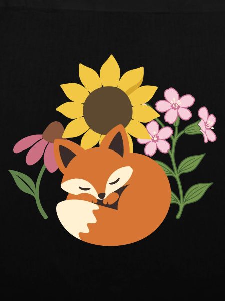 Schlafender Fuchs · Pflanzenillustration · Blumen