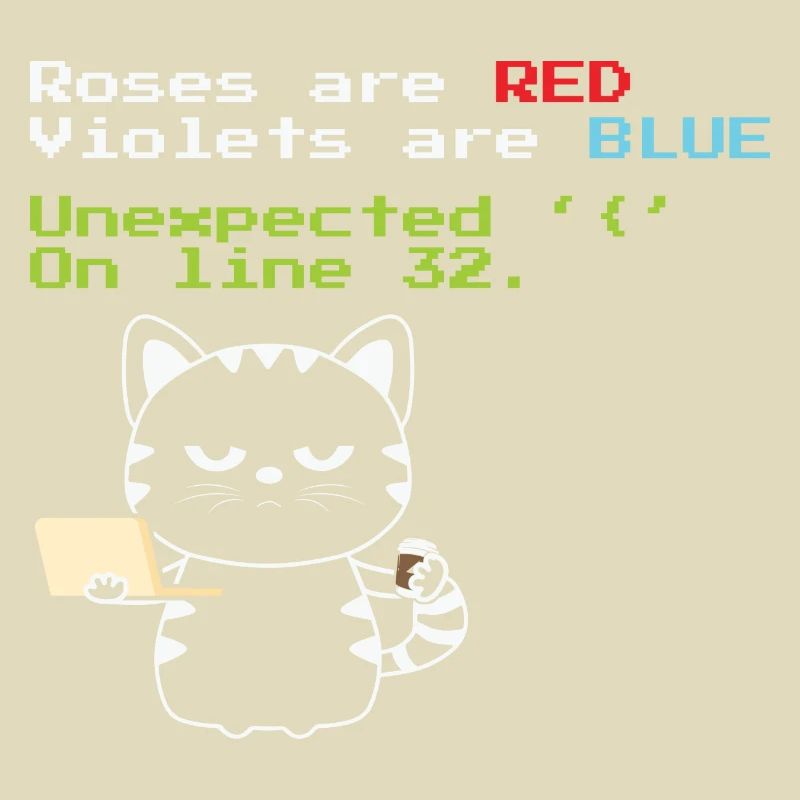 Drôle de chat de codage Progrmmer nerd geek