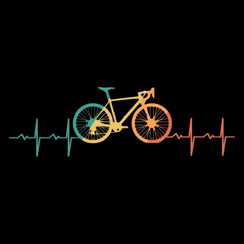 Vélo heartbeat course de vélo rétro