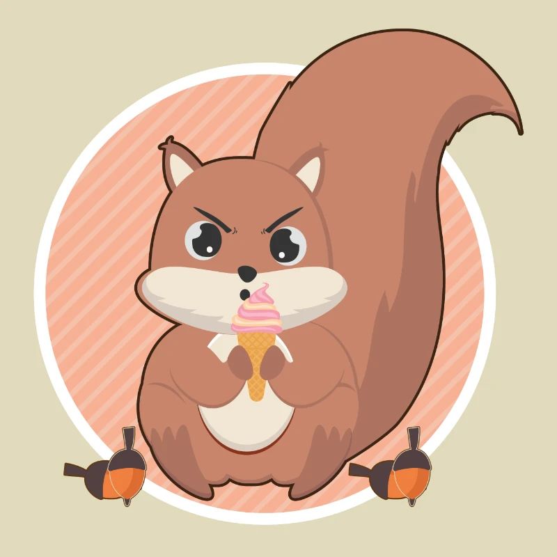 Eichhörnchen schleckt Eis