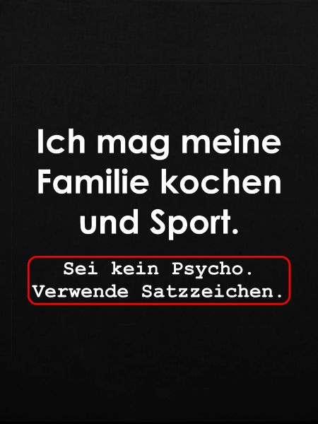 Verwende Satzzeichen