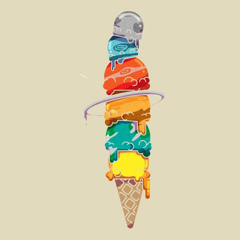 Space Ice Waffle Solar System Summer Mars