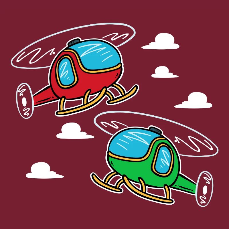two small helicopters | pilot