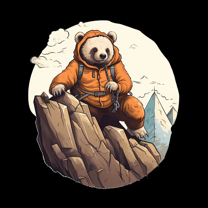 Mignon ours de montagne mignon avec veste d’extérieur