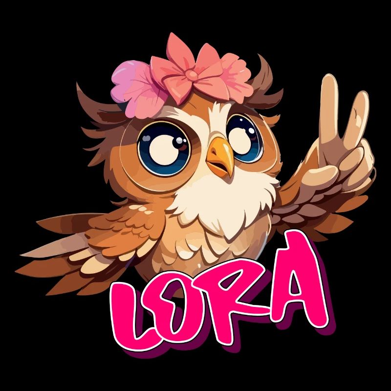 LORA - Schöner Mädchen Name mit süßer EULE