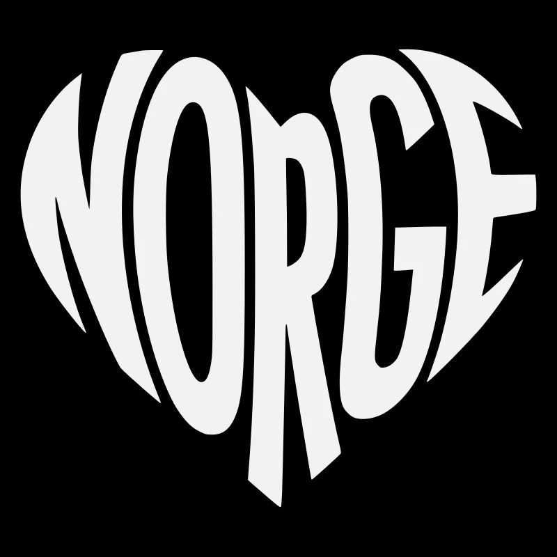 Norge, Norwegen Herz Typo