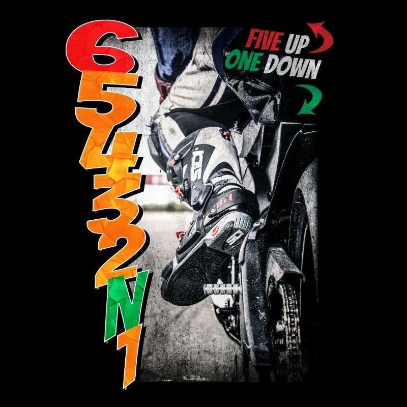 Motorcycle pattern - five up, one down