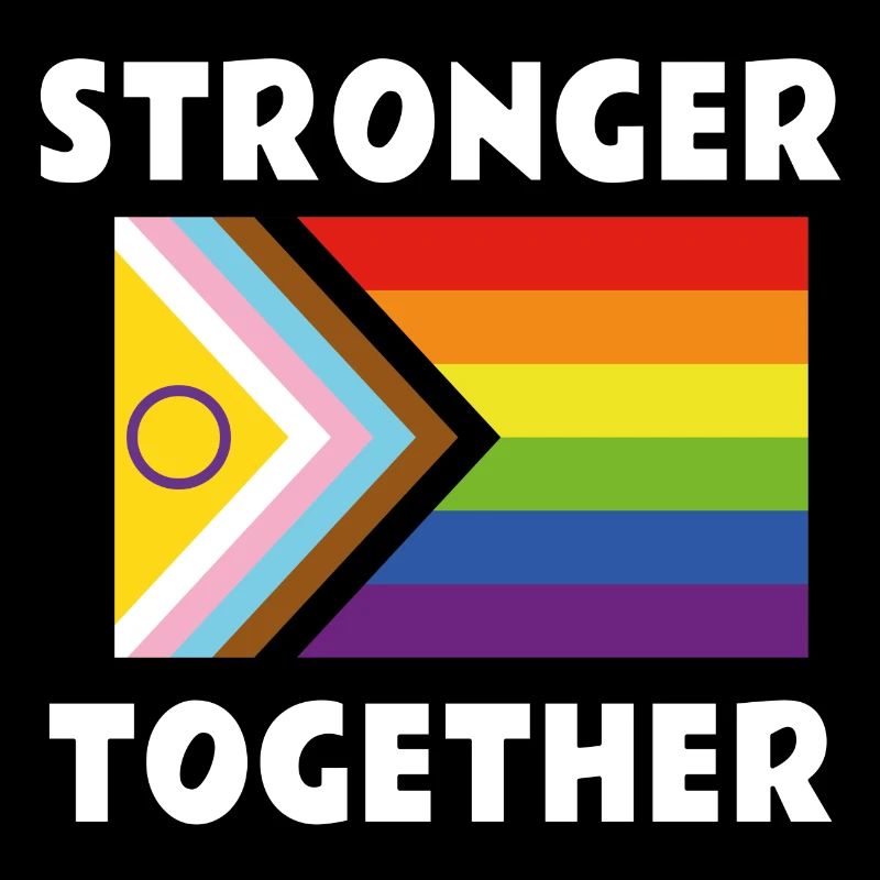 Drapeau de la fierté queer inclusif Plus forts ensemble