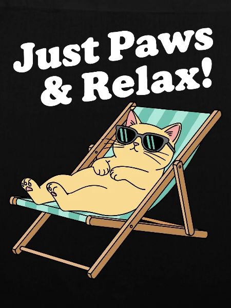 Relax Katze im Liegestuhl