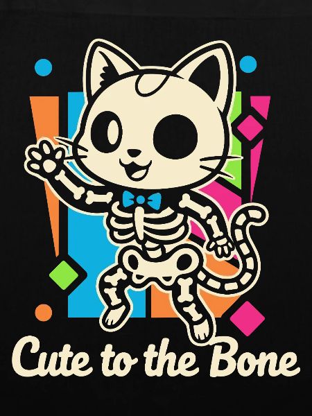 Cat Skeleton Motif Purr