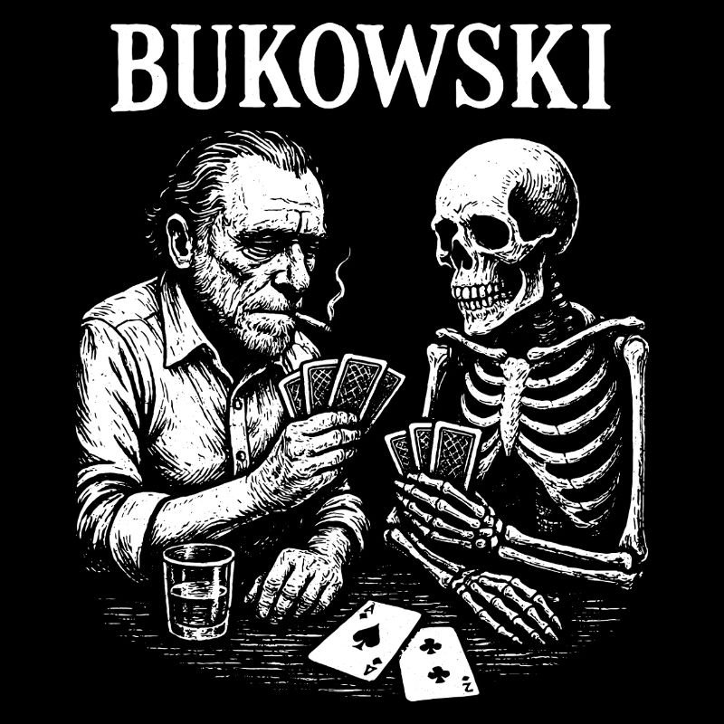 Bukowski spielt Karten mit Skeleton