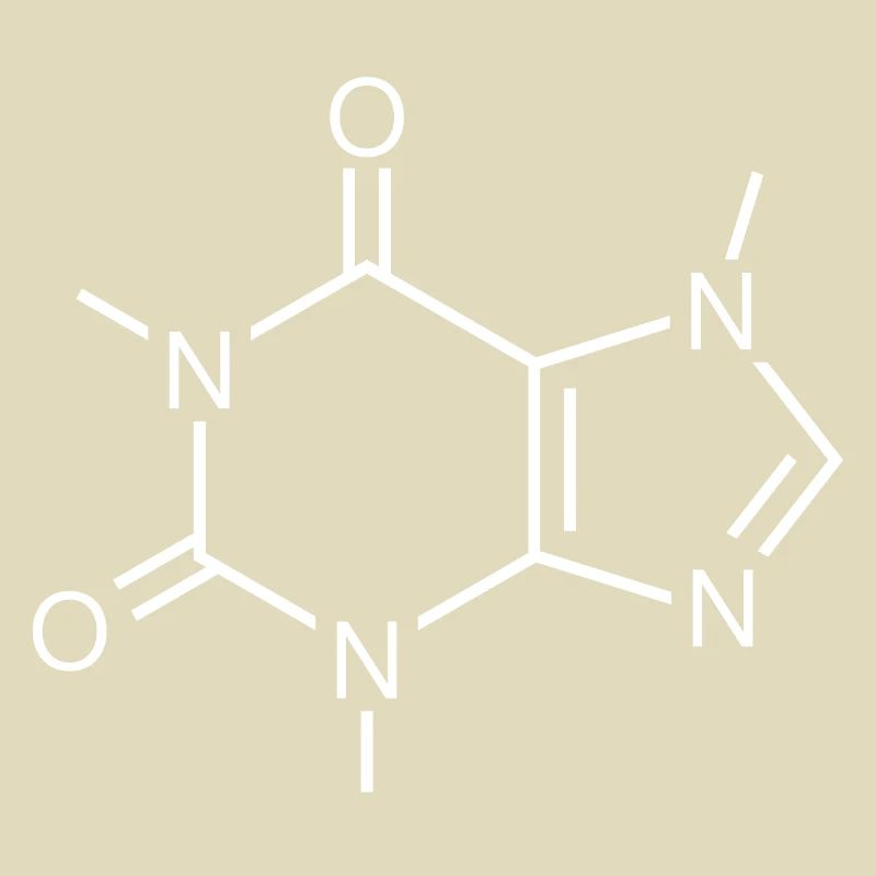 Molécule de caféine (formule chimique)