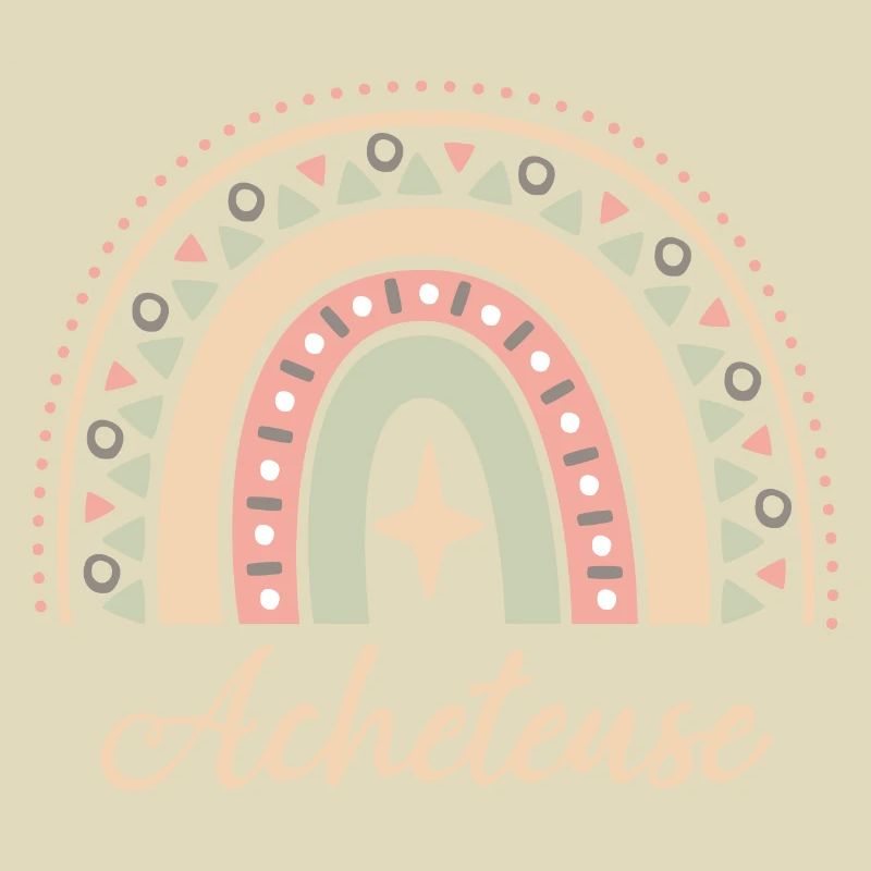 Cadeau Acheteuse. Boho Rainbow acheteuse.