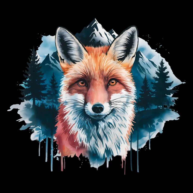 Fuchs Wasserfarben Wald Füchse Natur Rotfuchs