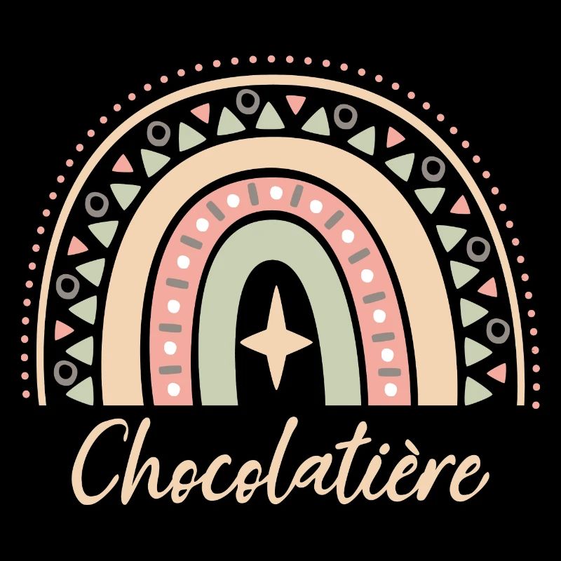 Cadeau Chocolatière. Boho Rainbow chocolatière.