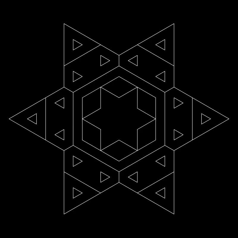 Star with small star and triangles inside