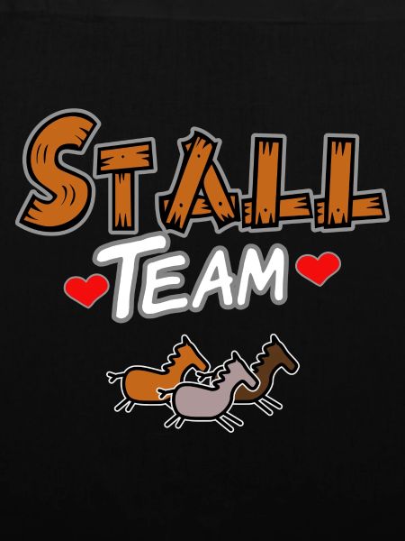 Team im Stall Pferde