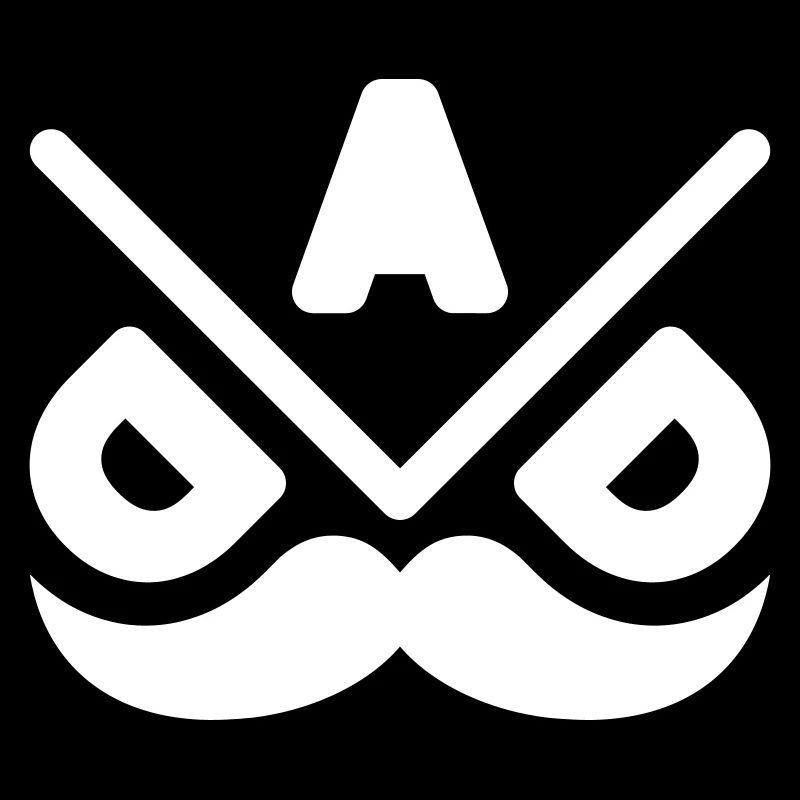 Geometrisches Schnurrbart-Emblem