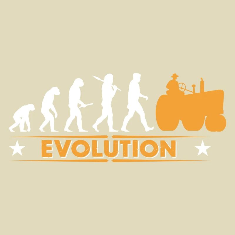 Farmer tractor evolution - orange/white