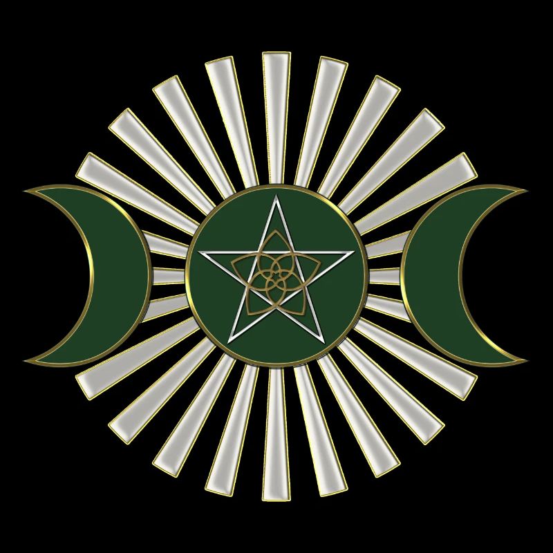 Lune - Pentagram - Vénus fleur - vert