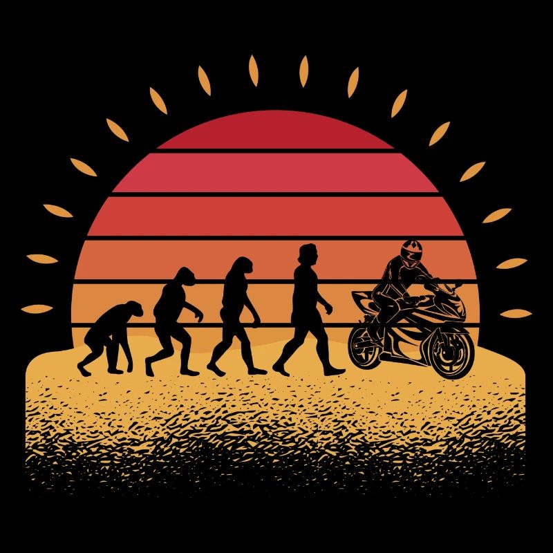 Biker Motorcyclist Evolution Motorcycle