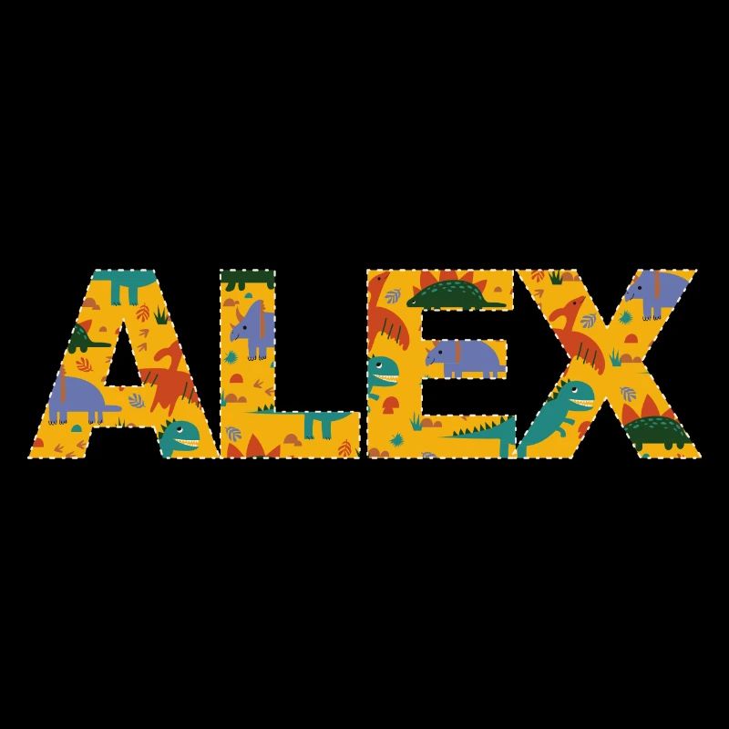 ALEX - Schöner Jungen Name mit süßen Dinosaurier