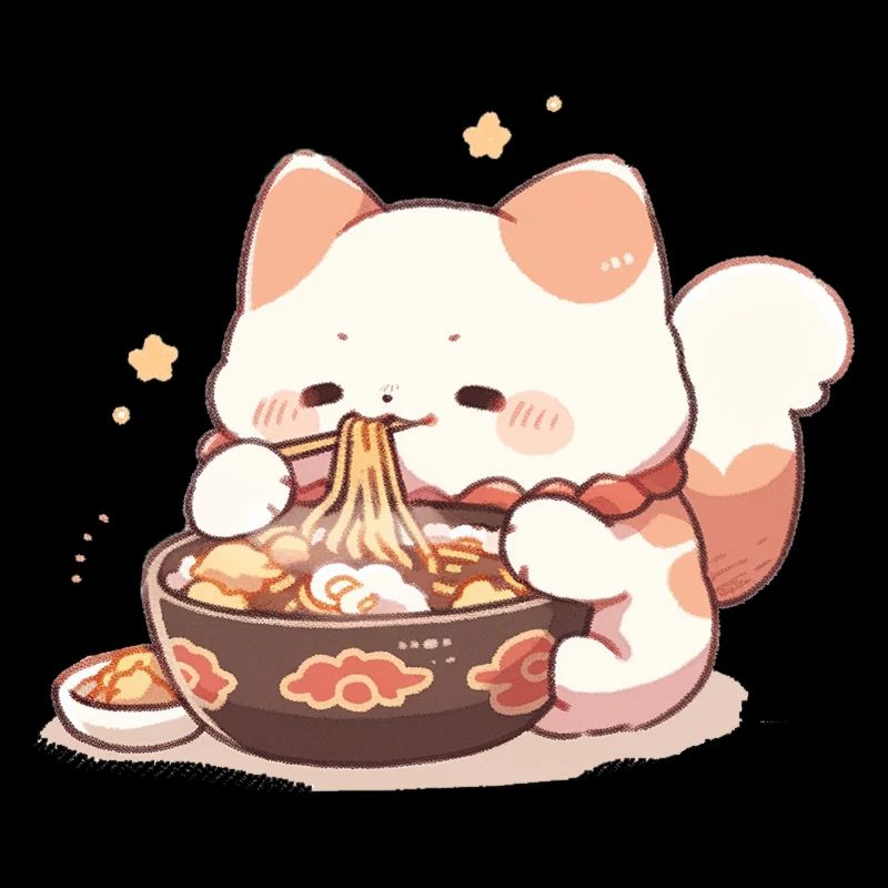 Spaghetti cats - Cat is having fun with past