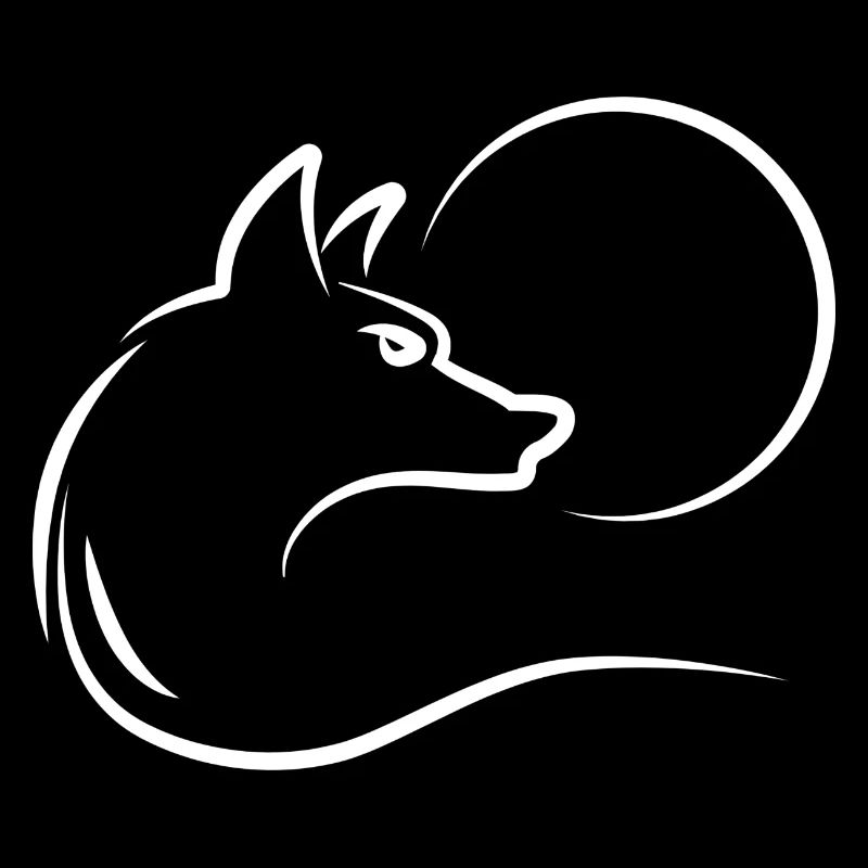Wolf at full moon