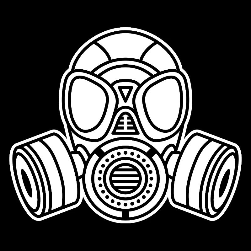 Silhouette de masque à gaz : look militaire et techno
