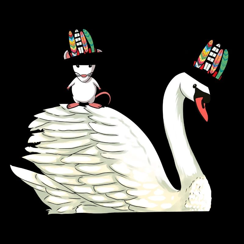 Schwan Maus Nager Vogel Hippie Freunde Tiere Kind