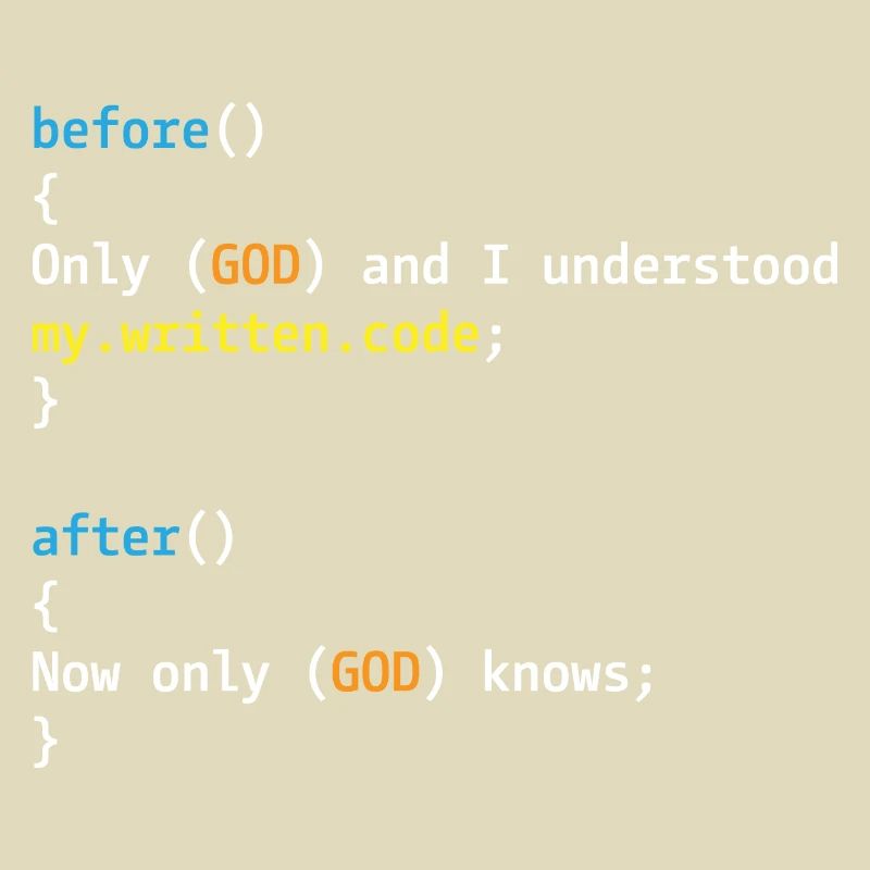 Only God and I understand my code