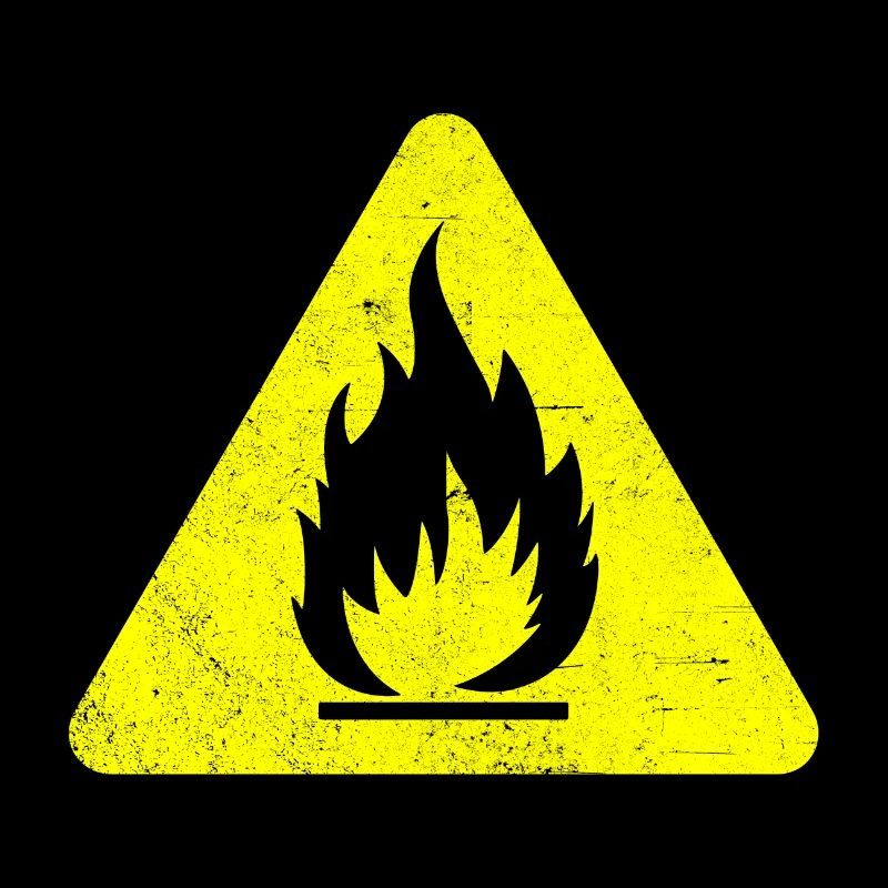 Warning Fire Open flame Flammable Danger