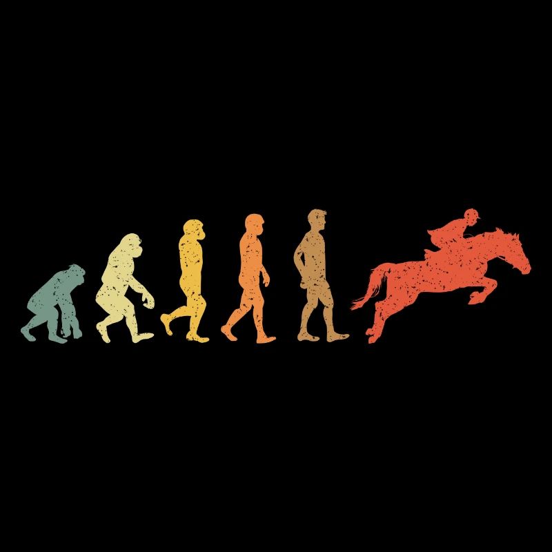 Horse Riding Evolution Vintge Retro