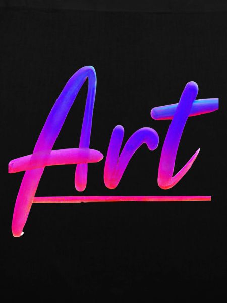 Schriftzug ART in Magenta-Sky