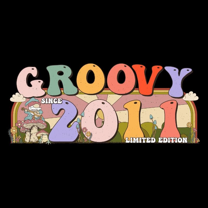 Groovy Since 2011 Retro Hippie 12th Birthday