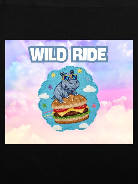 Wild Ride Hippo Burger Patch