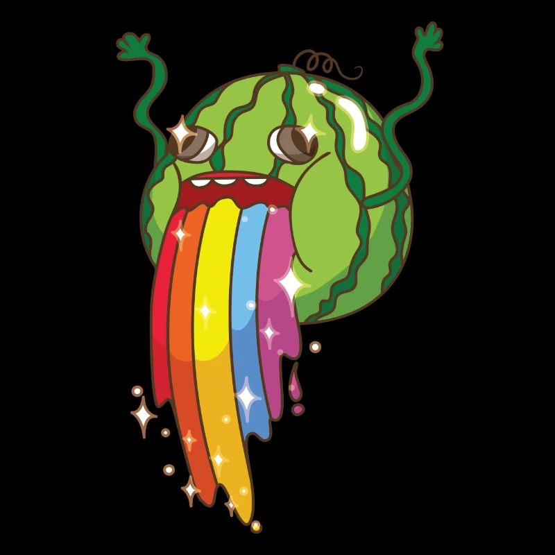 Regenbogen kotzende Wassermelone
