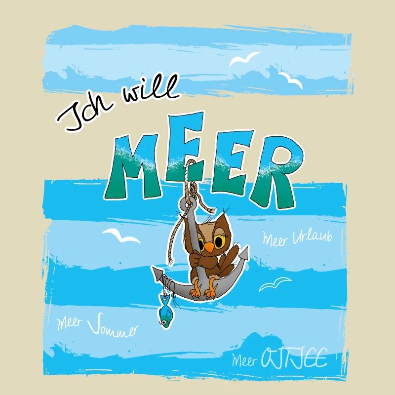 Eule mit Anker - Ich will MEER