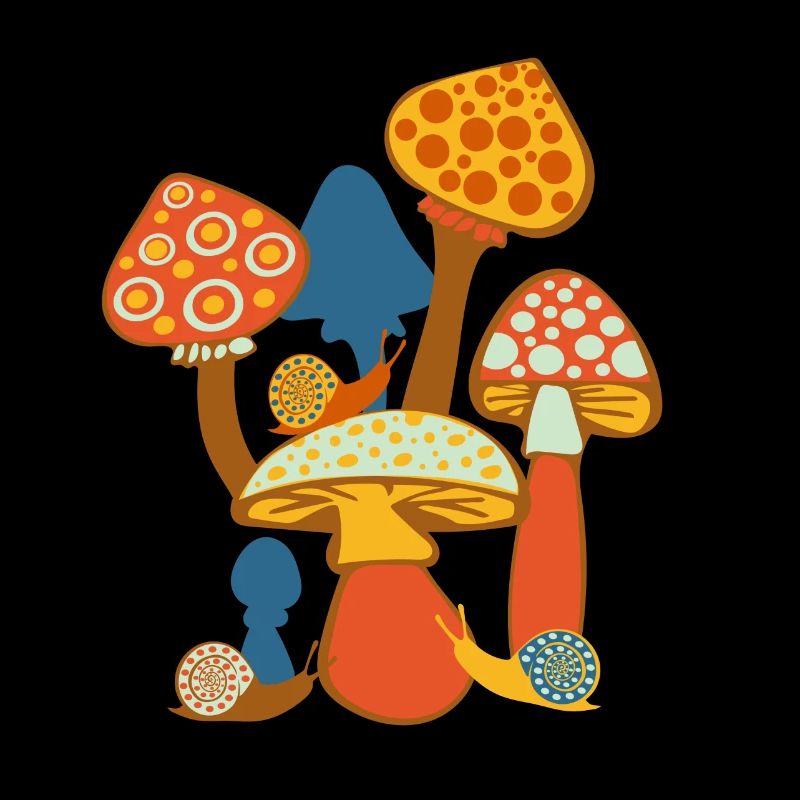 Süßes Pilzbild mit Schnecken