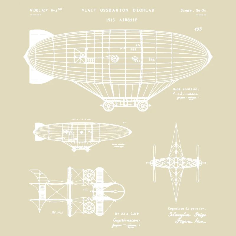 Zeppelin-Bauplan-Skizze