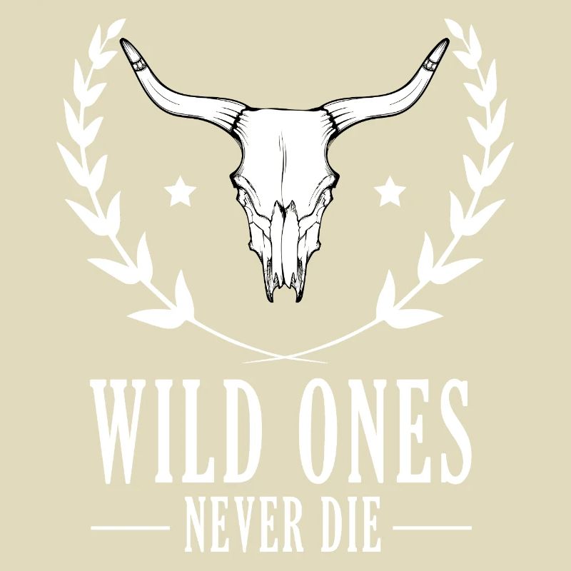 Wild Bison Skull Surrounded by Laurels