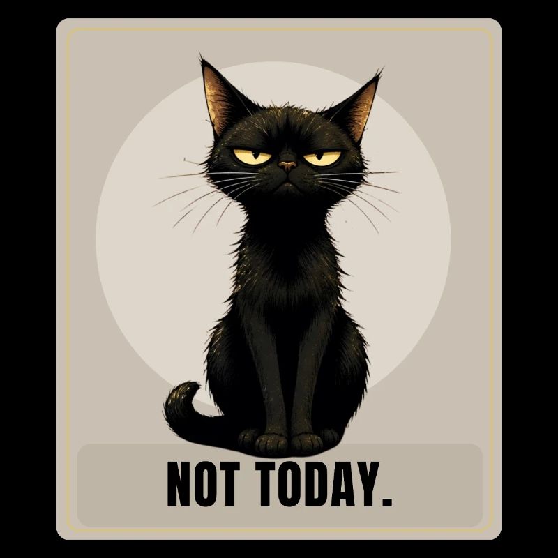 Not Today. – Sarcastic Black Cat Design